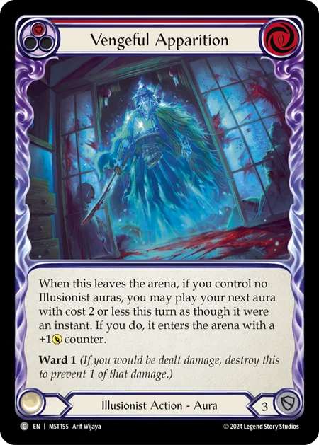 (155/237) Flesh & Blood TCG Part the Mistveil Single: Vengeful Apparition (Red) (Rainbow Foil)  Common