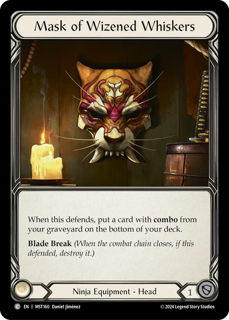 (160/237) Flesh & Blood TCG Part the Mistveil Single: Mask of Wizened Whiskers (Cold Foil)  Token