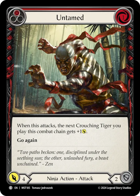 (185/237) Flesh & Blood TCG Part the Mistveil Single: Untamed (Red) (Rainbow Foil)  Common