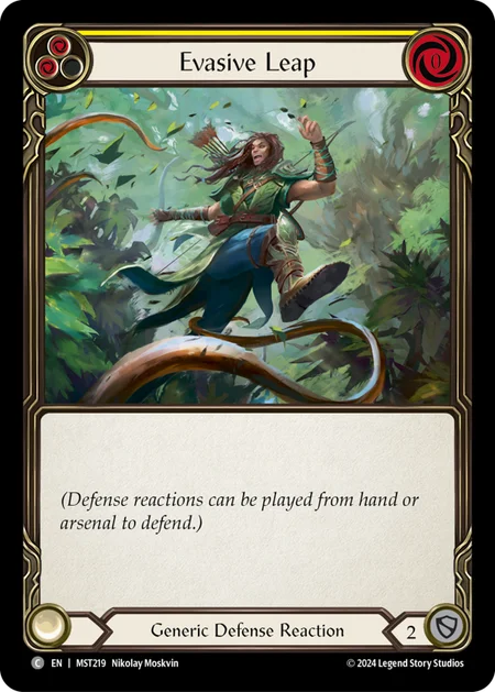 (219/237) Flesh & Blood TCG Part the Mistveil Single: Evasive Leap (Yellow) (Regular)  Common