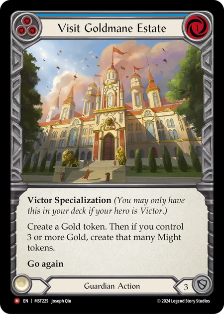 (225/237) Flesh & Blood TCG Part the Mistveil Single: Visit Goldmane Estate (Rainbow Foil)  Majestic