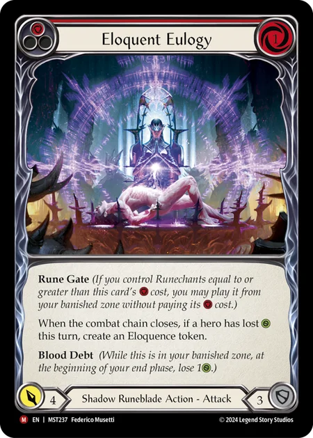 (237/237) Flesh & Blood TCG Part the Mistveil Single: Eloquent Eulogy (Rainbow Foil)  Majestic