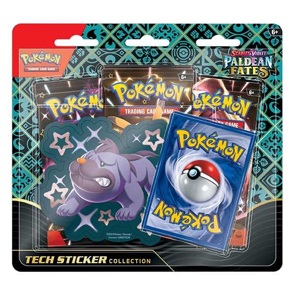 Pokemon TCG: Scarlet & Violet 4.5 Paldean Fates Tech Sticker Box -Maschiff