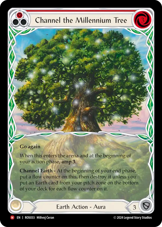 (ROS033) Flesh & Blood TCG Rosetta Single: Channel the Millennium Tree (Alternate Art Rainbow Foil)  Majestic