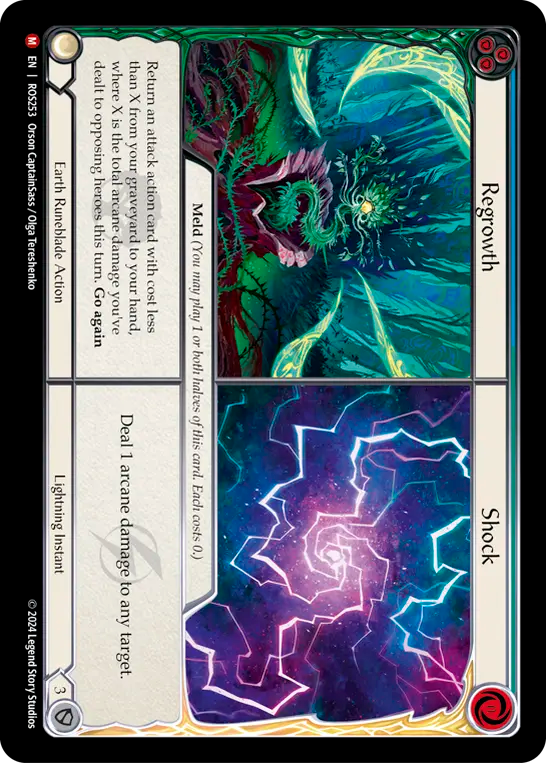 (ROS253) Flesh & Blood TCG Rosetta Single: Regrowth // Shock (Rainbow Foil)  Majestic