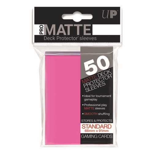 Ultra Pro Pro Matte Standard Deck Protectors (50ct) - Bright Pink