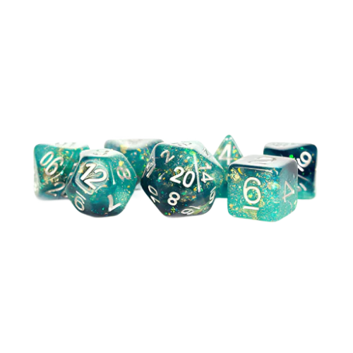 Fanroll - 16mm Resin Poly Dice Set - Eternal Teal / Black