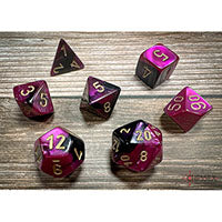 Chessex - Gemini Polyhedral 7 Dice Set - Black-Purple with Gold