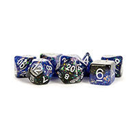 Fanroll - 16mm Resin Poly Dice Set - Eternal Blue / Black