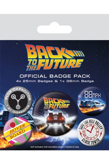 Back to the Future Pin-Back Badges 5-Pack DeLorean