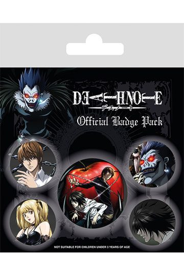 Death Note Pin-Back Badges 5-Pack Characters