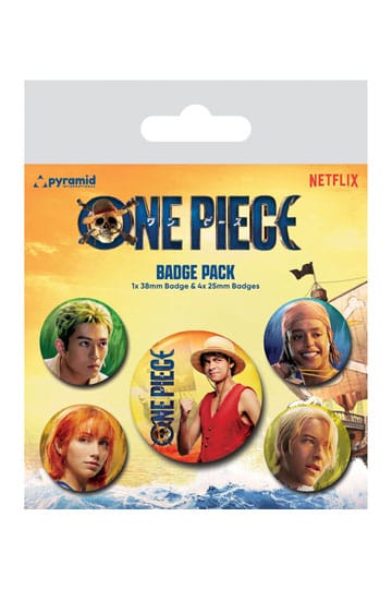 One Piece Pin-Back Badges  5-Pack The Straw Hats