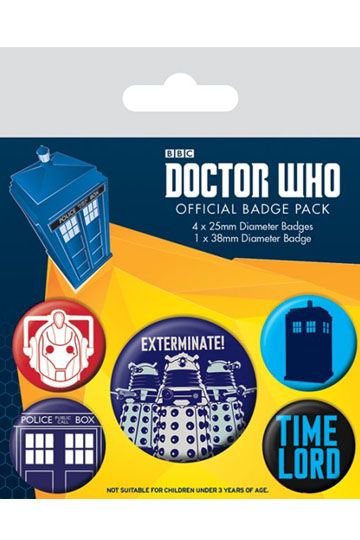 Doctor Who Pin-Back Badges 5-Pack Exterminate