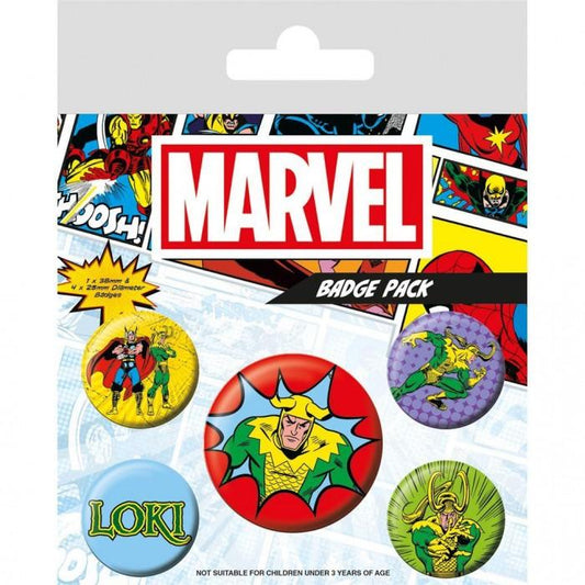 Marvel Loki Comic 5 Badge Set