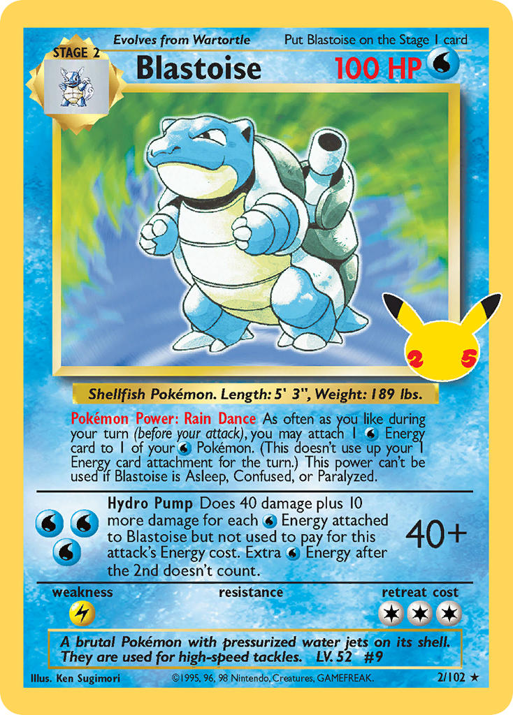 (BS 2) Pokemon TCG Celebrations Single: Blastoise   Holo Rare