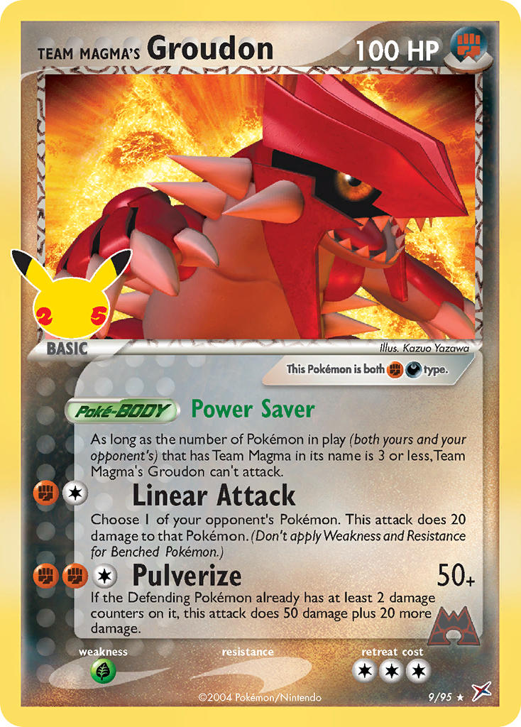 (MA 9) Pokemon TCG Celebrations Single: Team Magma's Groudon   Holo Rare