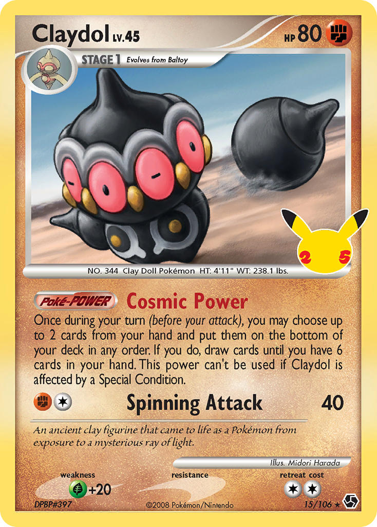 (GE 15) Pokemon TCG Celebrations Single: Claydol Lv.45   Rare