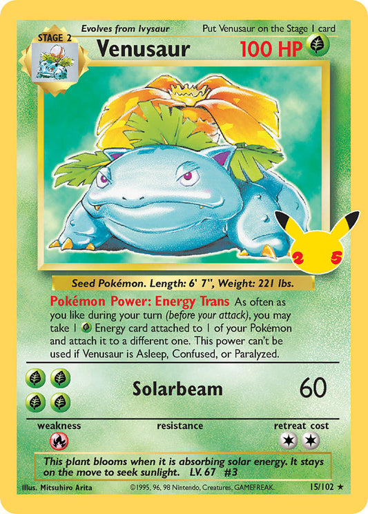 (BS 15) Pokemon TCG Celebrations Single: Venusaur   Holo Rare