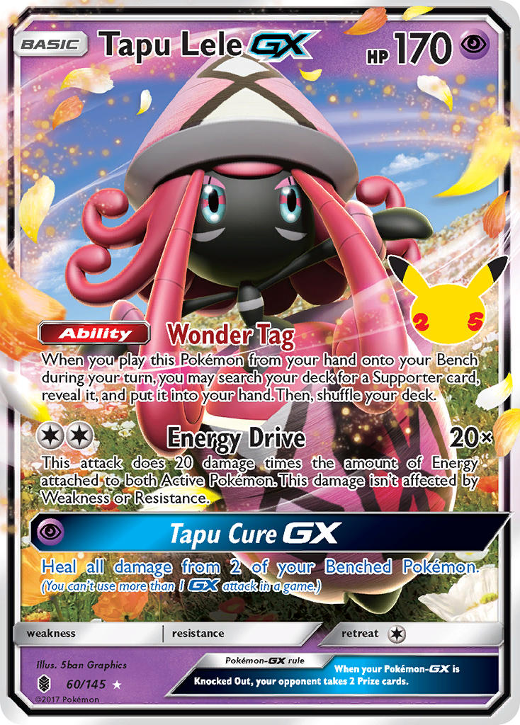 (GRI 60) Pokemon TCG Celebrations Single: Tapu Lele GX   Ultra Rare