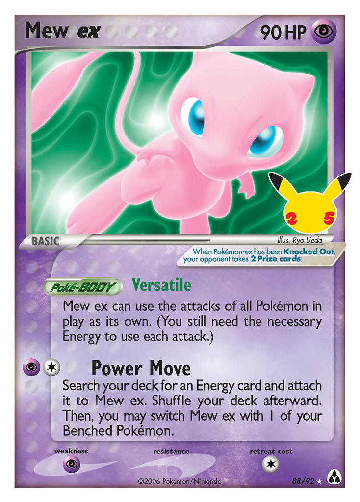 (LM 88) Pokemon TCG Celebrations Single: Mew ex   Ultra Rare