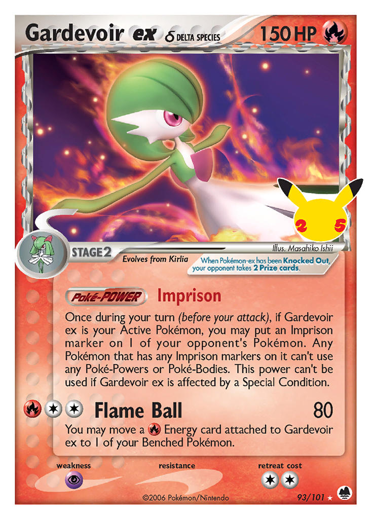 (DF 93) Pokemon TCG Celebrations Single: Gardevoir ex δ Delta Species   Ultra Rare