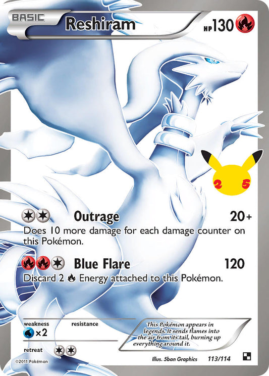 (BLW 113) Pokemon TCG Celebrations Single: Reshiram   Ultra Rare