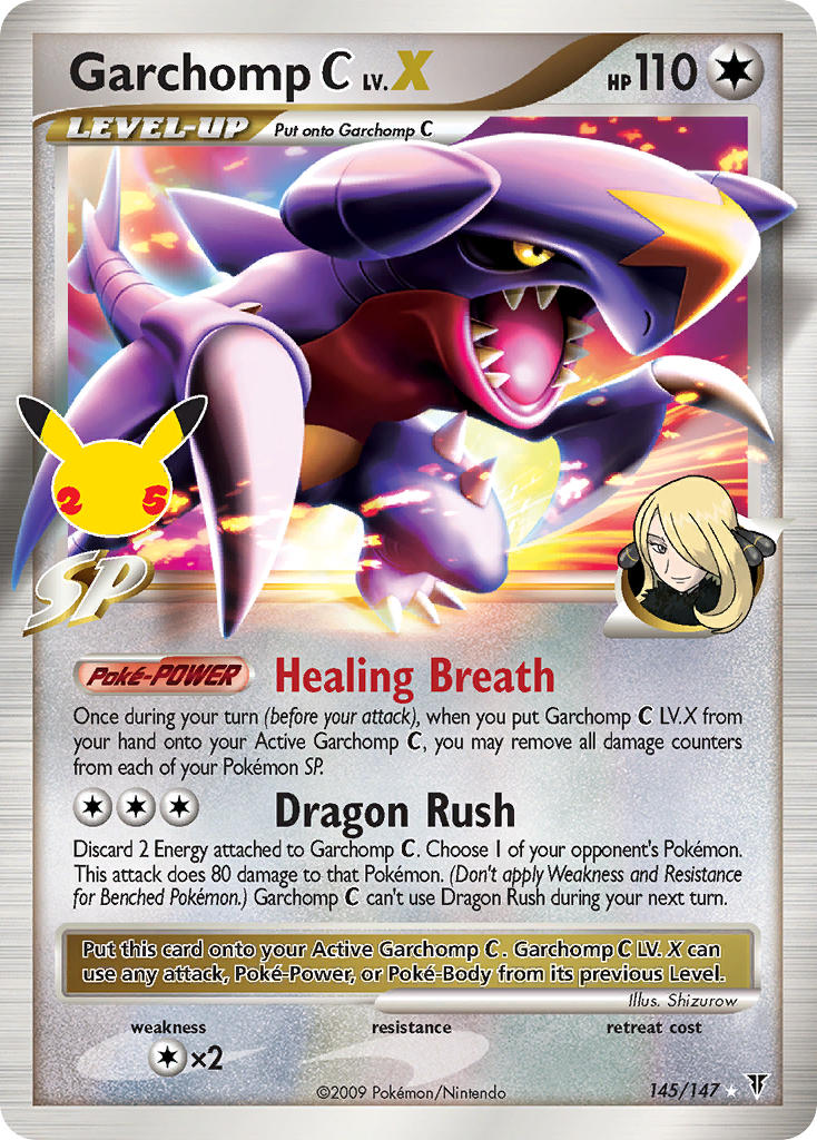 (SV 145) Pokemon TCG Celebrations Single: Garchomp [C] LV.X   Holo Rare