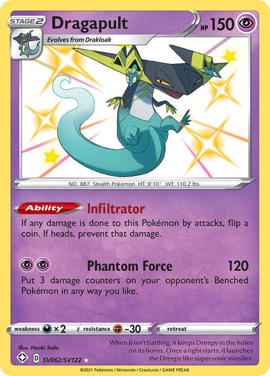 (SV062/SV122) Pokemon TCG Shining Fates Single: Dragapult  Secret Rare