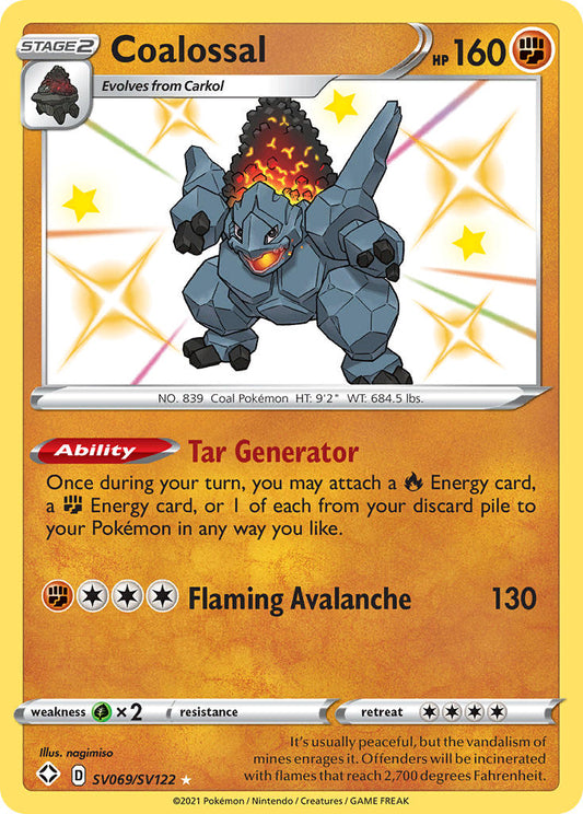 (SV069/SV122) Pokemon TCG Shining Fates Single: Coalossal  Secret Rare