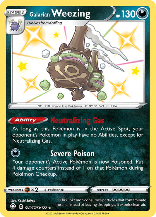 (SV077/SV122) Pokemon TCG Shining Fates Single: Galarian Weezing  Secret Rare