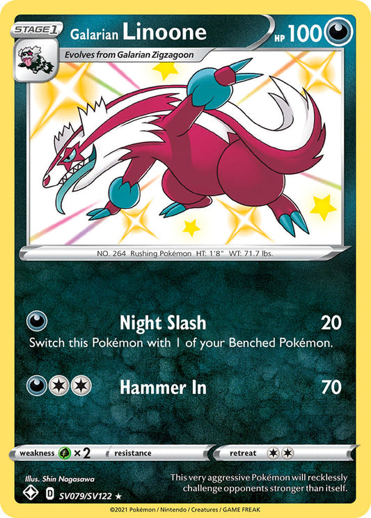 (SV079/SV122) Pokemon TCG Shining Fates Single: Galarian Linoone  Secret Rare