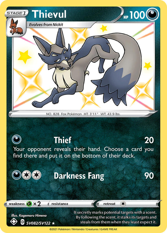 (SV082/SV122) Pokemon TCG Shining Fates Single: Thievul  Secret Rare