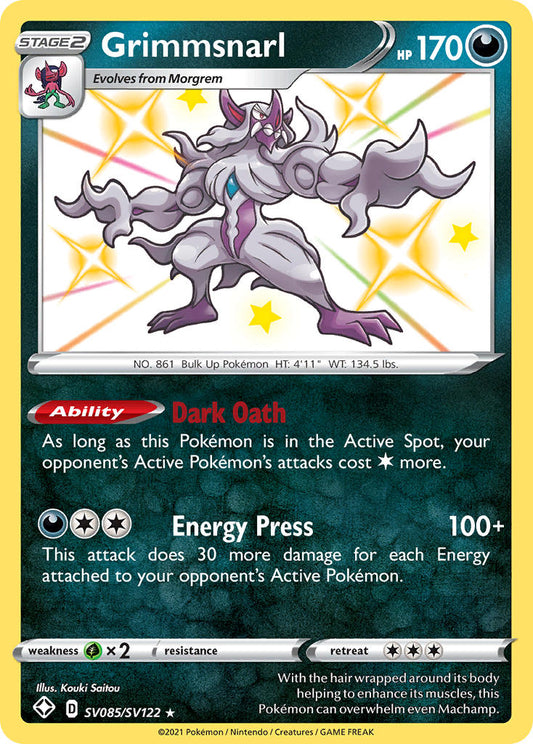 (SV085/SV122) Pokemon TCG Shining Fates Single: Grimmsnarl  Secret Rare