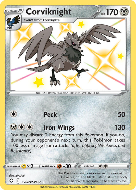 (SV089/SV122) Pokemon TCG Shining Fates Single: Corviknight  Secret Rare