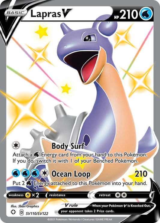 (SV110/SV122) Pokemon TCG Shining Fates Single: Lapras V  Secret Rare