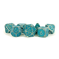 Fanroll 16mm Acrylic Poly Dice Set - Ice w/ Blue Enamel