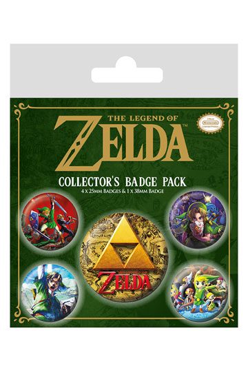 Legend of Zelda Pin-Back Badges 5-Pack Classics