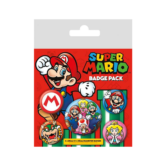 Super Mario Pin-Back Buttons / Badges 5-Pack