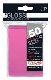 Ultra Pro Pro-Gloss Standard Deck Protector Sleeves - Bright Pink - 50ct