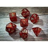 Chessex - Glitter Polyhedral 7 Dice Set - Ruby & Gold