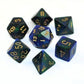 Chessex Gemini Polyhedral 7 Dice Set: Blue-Green / Gold