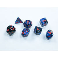 Chessex - Mini Gemini Polyhedral 7 Die Set - Starlight Black & Red