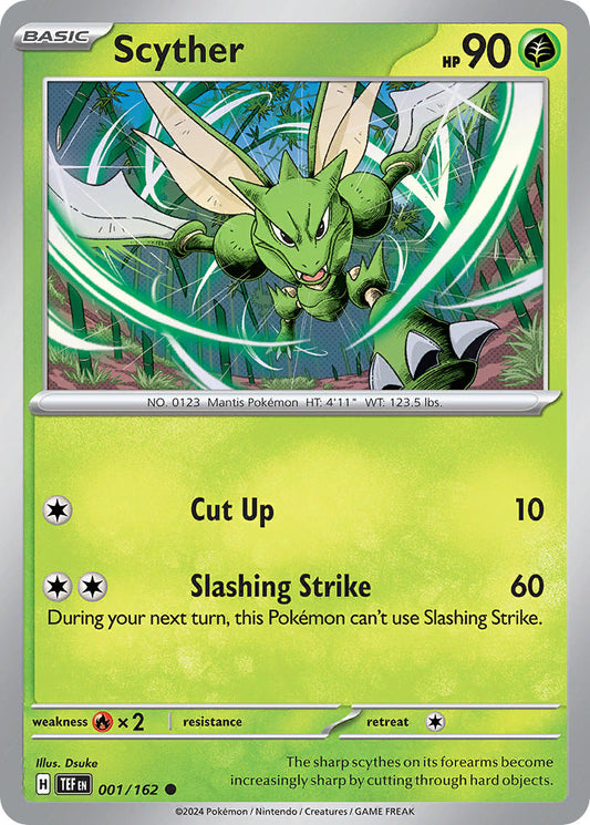 (001/162) Pokemon TCG Temporal Forces Single: Scyther   Common