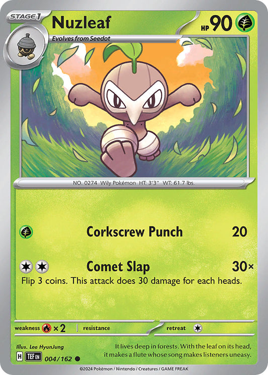 (004/162) Pokemon TCG Temporal Forces Single: Nuzleaf   Common