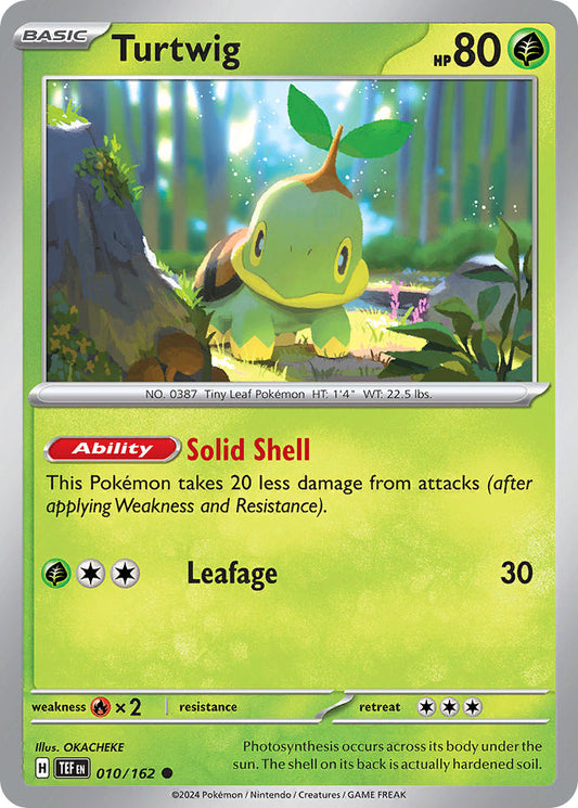 (010/162) Pokemon TCG Temporal Forces Single: Turtwig  Reverse Holo Common