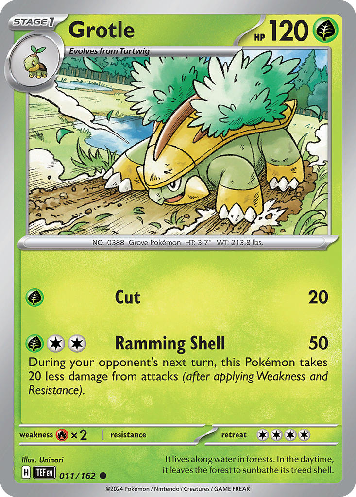 (011/162) Pokemon TCG Temporal Forces Single: Grotle   Common