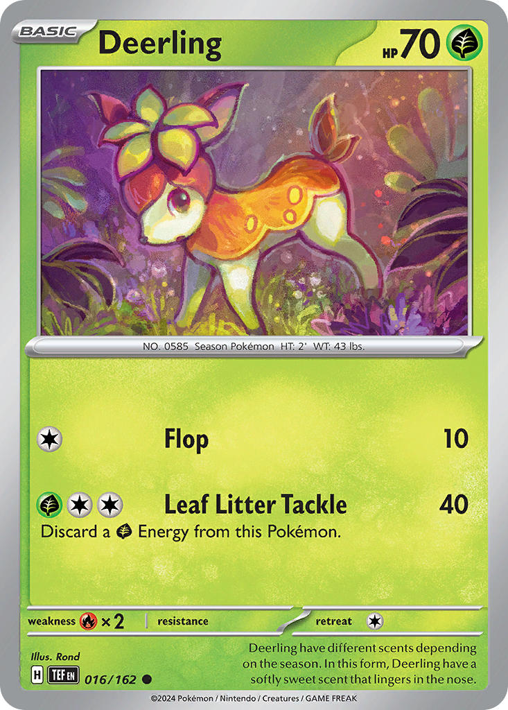 (016/162) Pokemon TCG Temporal Forces Single: Deerling   Common