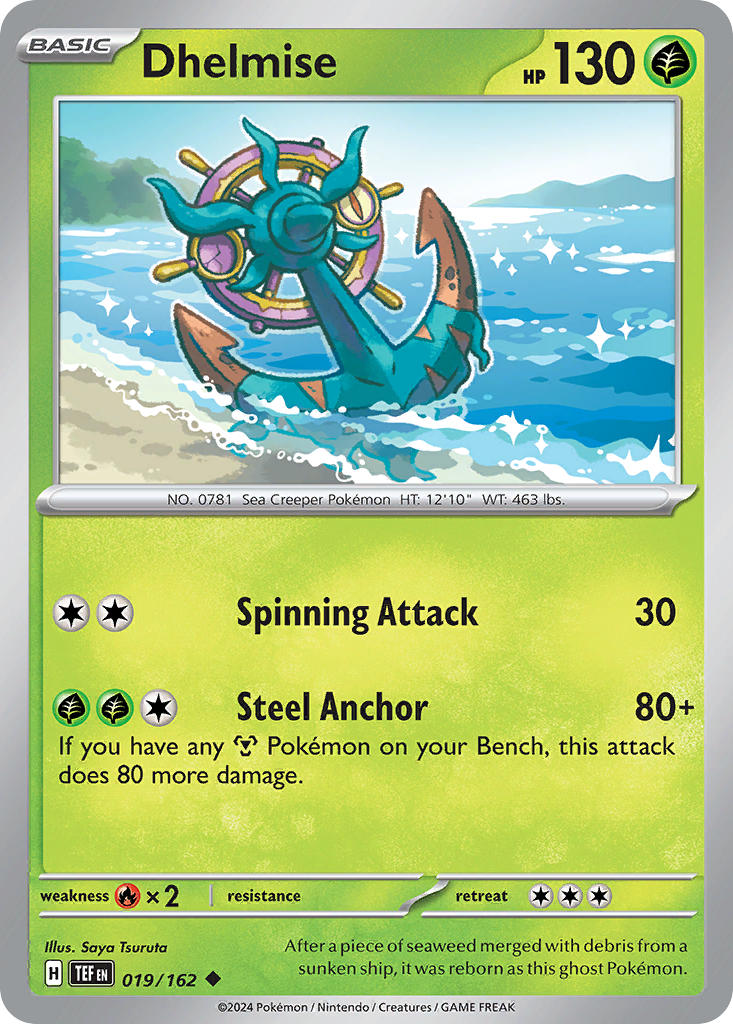 (019/162) Pokemon TCG Temporal Forces Single: Dhelmise   Uncommon