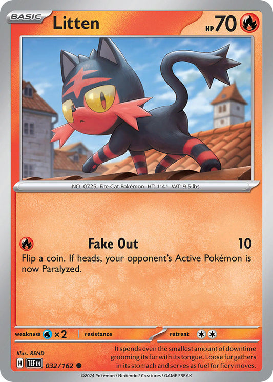 (032/162) Pokemon TCG Temporal Forces Single: Litten   Common