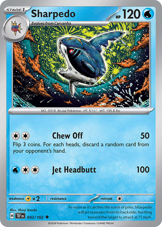 (043/162) Pokemon TCG Temporal Forces Single: Sharpedo   Uncommon